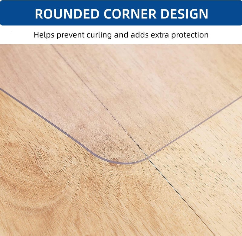 Tydle Chair Mat for Hard Floors, 48" x 60" Chair Mat for Hardwood Floor, Non-Slip Computer Under Desk Plastic Floor Mat for Work Gaming Chairs, Vinyl Hard Floor Protector for Home Office (Clear) - Image 5